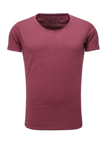 KEY LARGO Herren Bread New Round T-Shirt, Dark red (1381), S von KEY LARGO