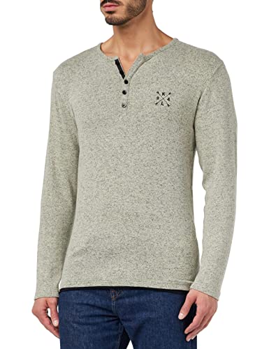 KEY LARGO Herren Target Button Sweatshirt, Dark Sand (1007), L von KEY LARGO