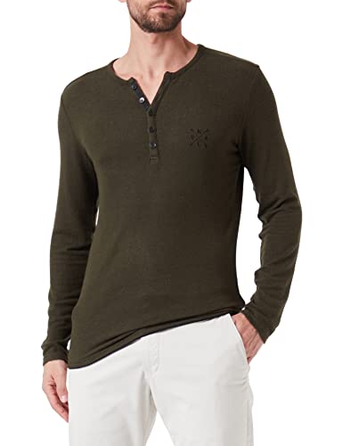 KEY LARGO Herren Target Button Sweatshirt, Olive Mel. (1523), 3XL von KEY LARGO