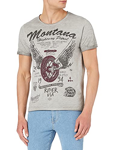 KEY LARGO Herren Tires Round T-Shirt, Silver (1107), 3XL von KEY LARGO