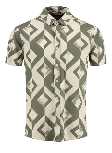 KEY LARGO Herren Track 1/2 Patterned Hemd, Grün, L von KEY LARGO