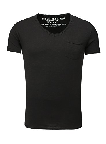 KEY LARGO Herren Water v-Neck T-Shirt, Black (1100), S von KEY LARGO