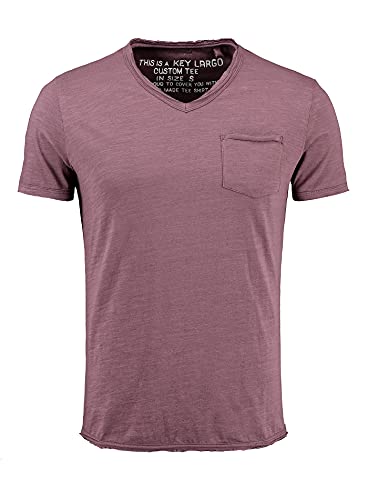 KEY LARGO Herren Water v-Neck T-Shirt, Dusty Plum (1374), L von KEY LARGO