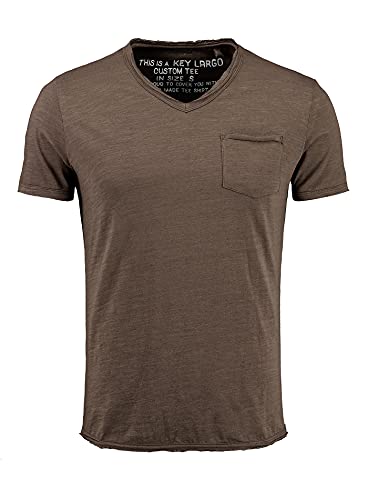 KEY LARGO Herren Water v-Neck T-Shirt, hot Fudge Brown (1619), L von KEY LARGO