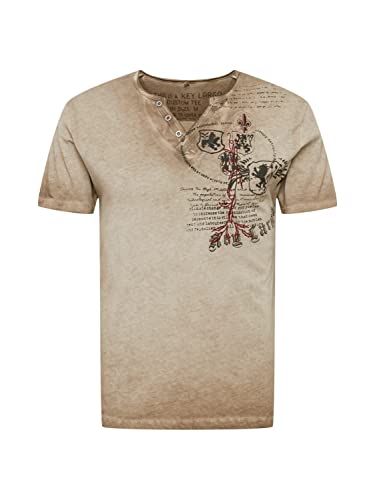 KEY LARGO Herren Weapon Button T-Shirt, Mocca Brown (1606), 3XL von KEY LARGO