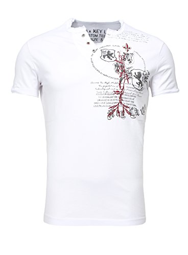 KEY LARGO Herren Weapon Button T-Shirt, White (1000), M von KEY LARGO