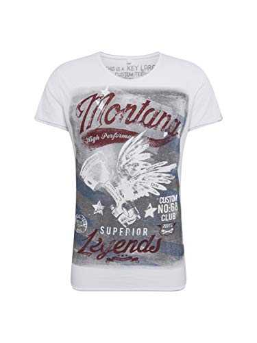 KEY LARGO Herren Montana Round T-Shirt, White (1000), S EU von KEY LARGO