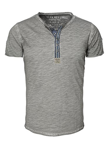 KEY LARGO Unisex Arena Button T-Shirt, Silver (1107), M von KEY LARGO