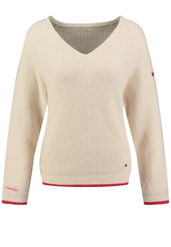Key Largo Damen Caro v-Neck Pullover, beige (1004), M von KEY LARGO