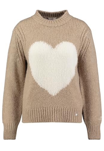 Key Largo Damen Feeling Round Pullover, Dark beige Mel. (1018), Large von KEY LARGO