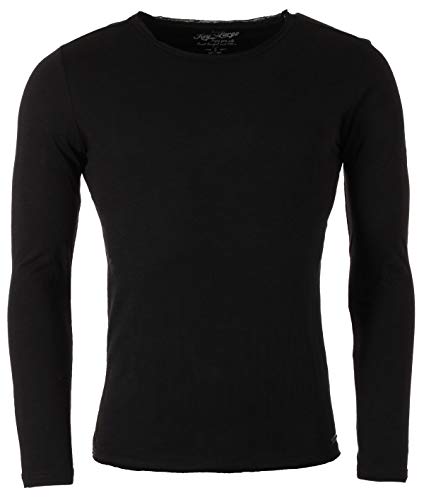 Key Largo Herren Basic Longsleeve schwarz Rundhals Slubjersey Cheese Round, Größe:XXL von KEY LARGO