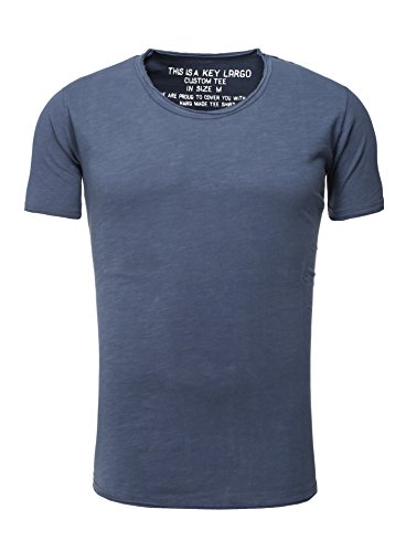 Key Largo Herren T-Shirt Basic BREAD NEW round grau dunkelblau L von KEY LARGO