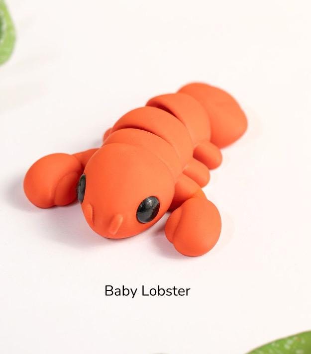 3D Printed Baby Lobster Key Hanger - Cute Resin Charm Ocean Animal Nursery Decor Nautical Coastal Home Gift Wall Accent von KEY3DShop