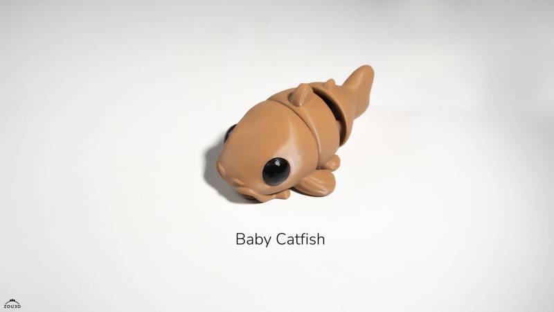 Baby Catfish Keychain Charm - Cute Resin 3D Printed Key Hanger Kawaii Fish Accessory Unique Gift For Ocean & Lovers von KEY3DShop