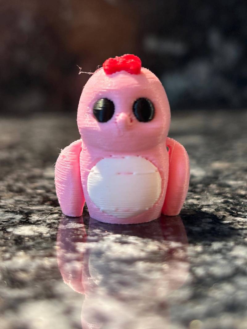 Cute Pink Bird Keychain | 3D Printed Kawaii Animal Charm Adorable Gift For Lovers Pastel Key Ring Bag Or Purse Accessory von KEY3DShop