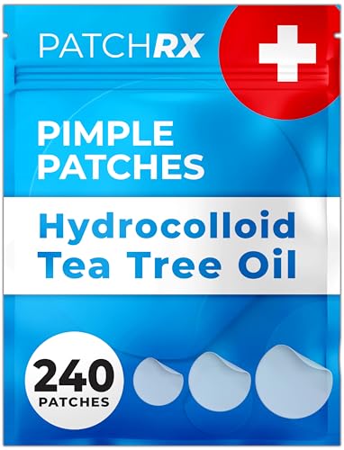 PatchRx Pickel Patches für Gesicht (240 Patches) Hydrokolloid Akne Patches mit Teebaumöl Pickel Aufkleber - Akne Pickel Patches für Gesicht - Zit Patches von PatchRx