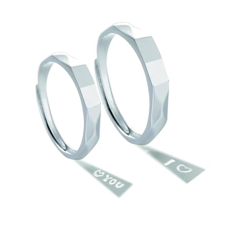 KEYGEM Adjustable Light Sculpted Ring, I Love You Secret Projection Ring, S925 I Love You Light Sculpted Ring, I Love You Adjustable Light Sculpted Ring, Personalized Handmade Projection Ring (2pcs) von KEYGEM
