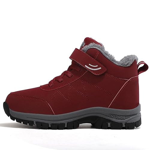 KEYGEM Orthoboots Pro - Ergonomische Winterstiefel Schmerzlindernd & Wärmend, Winter Outdoor Wasserdicht Rutschfest Schneestiefel (rot,40) von KEYGEM