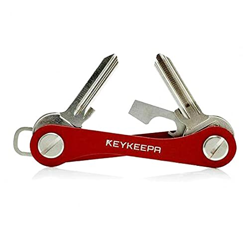 KEYKEEPA® - Classic Key Organizer aus Metall für bis zu 12 Schlüssel - Schlüsselorganizer inklusive Flaschenöffner und Öse für den Autoschlüssel - German Design Award Gewinner (rot) von KEYKEEPA