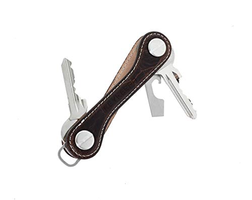 KEYKEEPA® - Edler Key Organizer aus Leder für bis zu 12 Schlüssel - Schlüsselorganizer inklusive Flaschenöffner und Öse für den Autoschlüssel - German Design Award Gewinner (Whiskey Brown) von KEYKEEPA