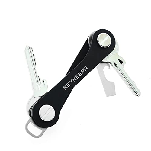 KEYKEEPA® - Classic Key Organizer aus Metall für bis zu 12 Schlüssel - Schlüsselorganizer inklusive Flaschenöffner und Öse für den Autoschlüssel - German Design Award Gewinner (Schwarz) von KEYKEEPA