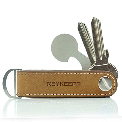 KEYKEEPA Loop - Leder Key Organizer für bis zu 7 Schlüssel, Loop Cappuccino, Einheitsgröße von KEYKEEPA