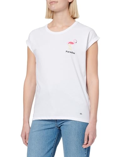 KEY LARGO Damen WT Flamingo Round T-Shirt, White (1000), XS von KEY LARGO