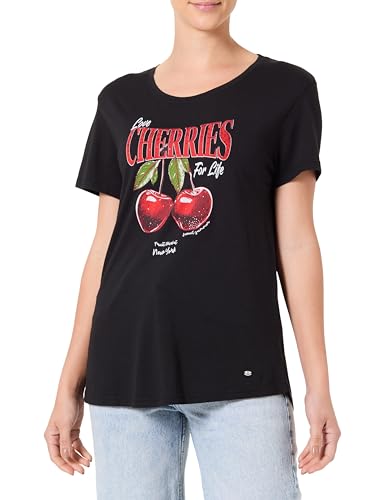 KEY LARGO Damen WT Fruit Round T-Shirt, Black (1100), X-Small von KEY LARGO