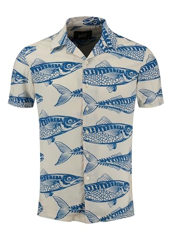 KEY LARGO Herren KLSARDINES 1/2 Patterned Hemd, White (1000), Small von KEY LARGO