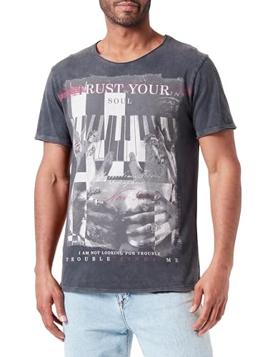 KEY LARGO Herren MT Circle of Life Round T-Shirt, Carbon Black (1121), Medium von KEY LARGO