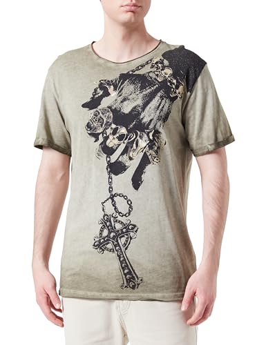 KEY LARGO Herren MT Paint IT Black Round T-Shirt, mil.Green (1502), XXL von KEY LARGO