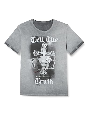 KEY LARGO Herren MT Stairway to Heaven Round T-Shirt, Silver (1107), Small von KEY LARGO