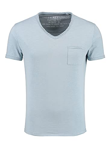 KEYLARGO Herren Water v-Neck T-Shirt, Steel Blue (1214), L von KEY LARGO