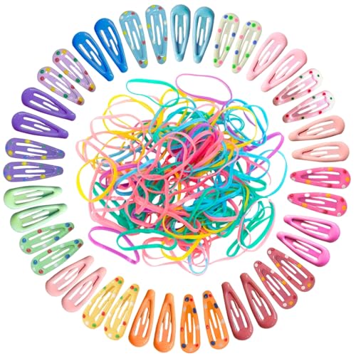 KEYRI 140 Stück Haarspangen Mädchen Einfarbige Haar-Accessoires Langlebige Polka Dot Haarspangen Zarte Gummibänder Baby Haarspangen Farbig Haarspangen für Kinder und kleine Mädchen (Macaron) von KEYRI