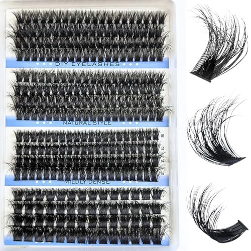 KEYRI 296 Stück Wimpern Extensions 80-100-120-150D Curl Lash Extension Set Künstliche Wimpern Russian Eyelashes Extension DIY Wimpern-Extensions für Anfänger Mädchen und Frauen (10-18mm Mix) von KEYRI