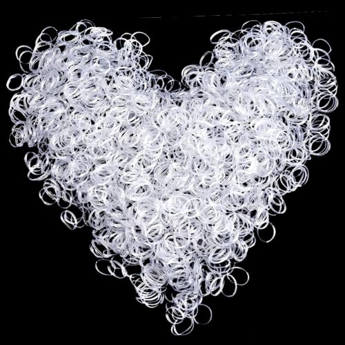 KEYRI 3000 Stück Haargummis Mini Transparent Haargummi Dauerhaft Kleine Haargummis Gute Elastizität Haargummis Mädchen Gummiringe Klein Mini Haargummis für Frauen Mädchen Männer (Transparent) von KEYRI