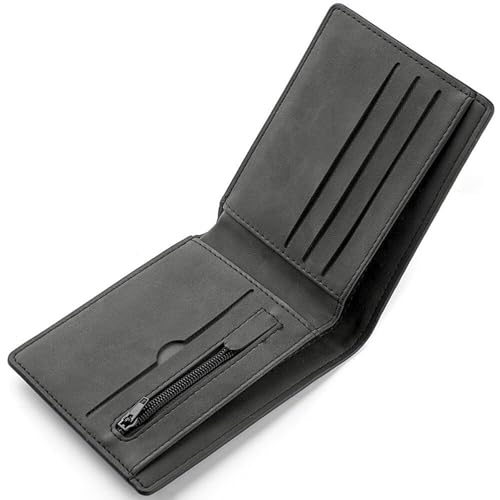 KEYRI Geldbeutel Herren mit Kartenhalter, Banknotenfächern und Münzfach Portmonee Herren Wallets for Men für Arbeit, Geschäft, Täglichen Gebrauch oder Reisen Geldbörse Leder für Männer (Schwarz) von KEYRI