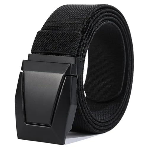 KEYRI Taktischer Gürtel Nylon Canvas Belt Militär Wandern 3,8cm Arbeit mit Schwere Schnellverschluss Schnalle Ohne Löcher Verstellbar Canvas Stoff Gürtel Herren (Schwarz) von KEYRI