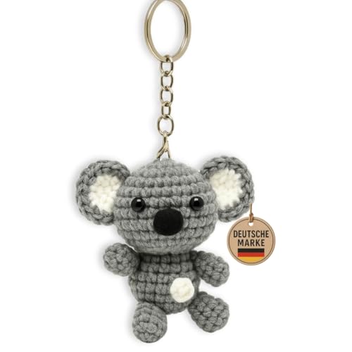 KEYSPACE Koala Schlüsselanhänger Karla - liebevolle Handarbeit gehäkelte Kuscheltiere Amigurumi - süßer Koala Kuscheltier Schlüsselanhänger - Stofftier Koala niedlich- Schulranzen Anhänger von KEYSPACE