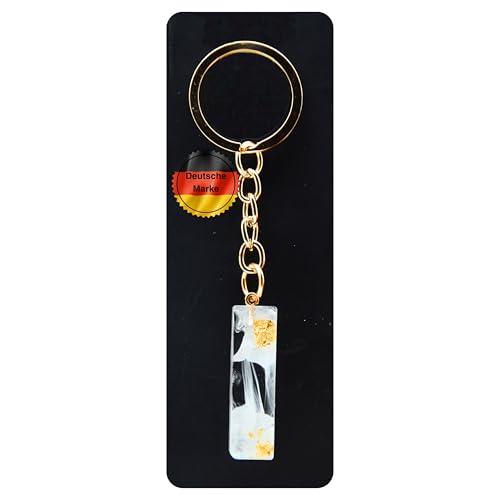 KEYSPACE Schlüsselanhänger Buchstabe-süße Buchstaben Anhänger Gold Weiß-elegant personalisierte Schlüsselanhänger mit Namen-kleine Geschenkideen Geburtstag Freundin (I) von KEYSPACE