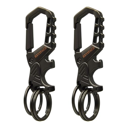 KEYSPACE Schlüsselanhänger Karabiner 2er-Set mit Flaschenöffner - Schlüsselbund mit Karabinerhaken & Hebelfunktion - Schlüsselkarabiner für Männer KEYSPACE Schlüsselanhänger Karabiner 2er-Set mit Flaschenöffner - Schlüsselbund mit Karabinerhaken & Hebelfunktion - Schlüsselkarabiner für Männer von KEYSPACE