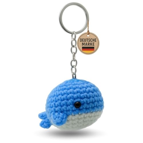 KEYSPACE Schlüsselanhänger Wal/Walsili - liebevolle Handarbeit gehäkelte Kuscheltiere Amigurumi - süßes Geschenk für Frauen - Whale - Geschenk für Freundin - Wal von KEYSPACE