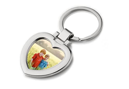 KEYU NEU Schlüsselanhänger Herz mit Foto | Schlüsselanhänger Foto | Fotogeschenke | Personalisierter Schlüsselanhänger | Schlüsselanhänger Herz | Schlüsselanhänger Liebe von KEYU
