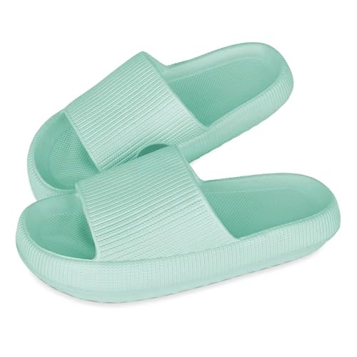 KEYUSHOP Cozislides Original Badeschuhe Damen Herren Kinder Super Weich Schlappi Schlappen rutschfest Badelatschen Sommer Wolkenschuhe Hausschuhe Cozy Slides Plattform Badeschlappen Strand Flip Flops von KEYUSHOP