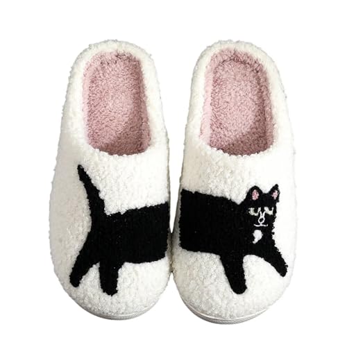 KEYUSHOP Hausschuhe Damen Herren Plüsch Memory-Baumwolle Pantoffeln Flauschige Hausschuhe Cartoon Tier Hausschuhe Dackel Hund Hausschuhe Kätzchen Pantoffel Innen Außen von KEYUSHOP