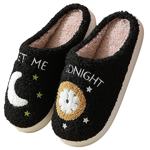 KEYUSHOP Hausschuhe Damen Herren Plüsch Memory-Baumwolle Pantoffeln Hausschuhe Winter Warm Pantoffeln Weiche Bequeme Slippers für Innen Außen von KEYUSHOP