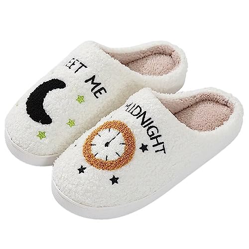 KEYUSHOP Hausschuhe Damen Herren Plüsch Memory-Baumwolle Pantoffeln Hausschuhe Winter Warm Pantoffeln Weiche Bequeme Slippers für Innen Außen von KEYUSHOP