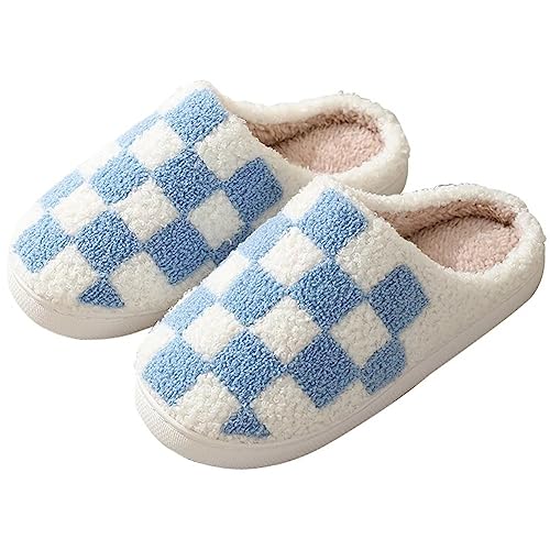 KEYUSHOP Hausschuhe Damen Herren Winter Baumwolle Hausschuhe Warm Plüsch Pantoffeln Weiche Bequeme Slippers für Innen und Außen von KEYUSHOP