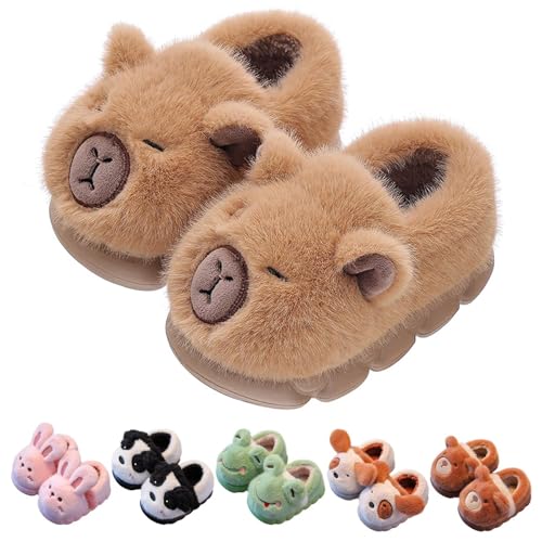 KEYUSHOP Kinder Hausschuhe für Mädchen Jungen Kleinkind niedlich Cartoon Tier Slipper Winter Plüsch warme Slip-On Comfy Preppy Hausschuhe Indoor Outdoor von KEYUSHOP
