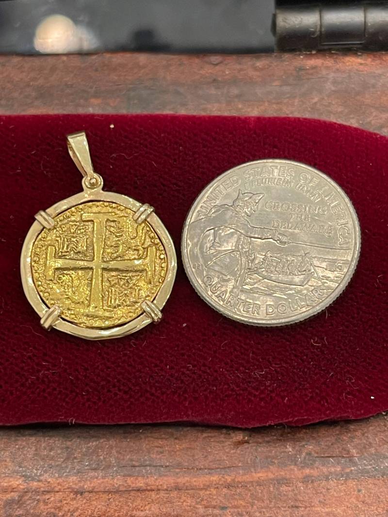 14Kt Massive Gold Atocha Münze Anhänger von KEYWESTTREASURESHOP